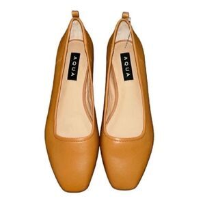 Aqua Leather Tan Flats/Shoes(Size 8.5M)
